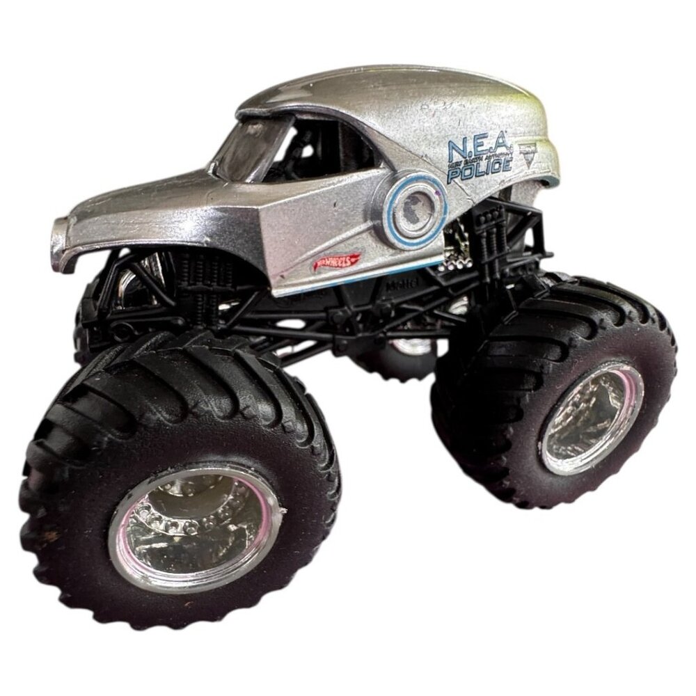 Hot Wheels Monster Jam Truck Silver NEA Police Die-cast 1:64 toy